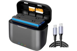 ADICOP Ładowarka Hub do szybkiego ładowania do baterii Insta 360 ONE X3, akcesoria z przegródkami na karty SD Misro (stacja ładująca X3)