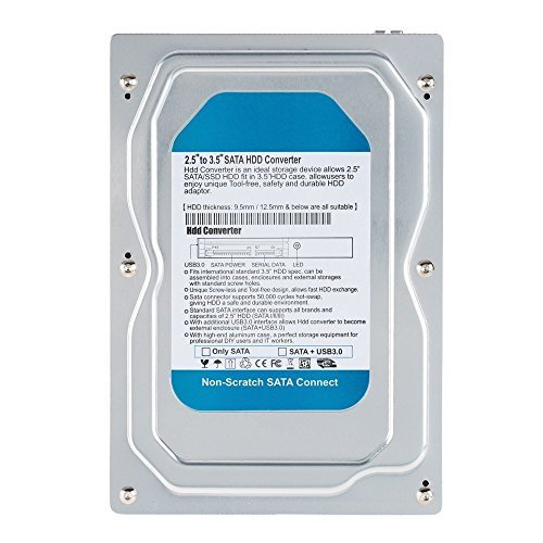 dshot® Aluminium 6,3 cm zu 8,9 cm SATA Gehäuse SSD/HDD Mobile Rack Festplatte Adapter Dockingstation - 3