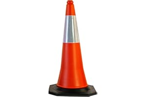 EBER SIGN EBERSIGN Conos de Señalización 75cm con Base de Caucho – Cono de Tráfico Reflectantes para Seguridad Vial, Estacionamiento, Obras, Entrenamiento y Control Vehicular – 75x38cm