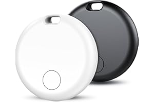 AOWOKA Air tag Tracker Bluetooth Item Finder, Compatible with Apple Find My APP (iOS Only) Suitable for Luggage, Bags, Wallets, Backpacks,Keys Finder,1 black and1 white