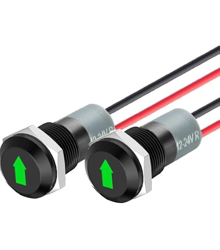 RUNCCI-YUN 12V-24V 8mm LED Pannello Pilota Cruscotto Spia - 7