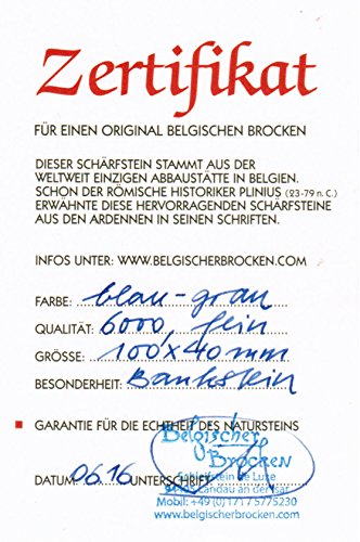 Schleifstein Belgischer Brocken blau handgefertigter Naturstein Abmessungen 100x40x18 mm Messer-Schärfer - 3