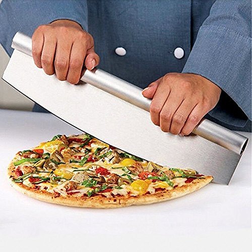 Pizzaschneider, Goldbeing Wiegemesser / Pizzamesser & Butter Plastikschaber, Beste Weg zum Schneiden des Pizzas, Käse, Kuchen und mehr - 6