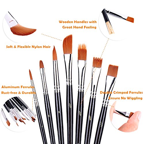 innislink Pinselset Künstler Malen Pinsel Nylon Pinsel Wasserfarbe Pinsel Pinselset Ölmalpinsel für Malen Pinsel 12stk - 2