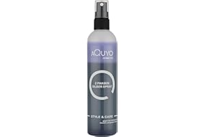 AQUYO Cosmetics Anti Gelbstich Silber Spray für blondes und graues Haar (200ml) | 2 Phasen Silberspray Conditioner spendet dem Haar Feuchtigkeit, gibt Glanz und verbessert die Kämmbarkeit