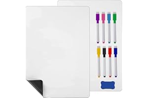 ‎HISREDSUN Hisredsun A4 whiteboard kühlschrank, magnettafel kühlschrank,8 White board-Stift, 1 Radiergummi Magnetic Soft Whiteboard für Haus, Büro, Schule