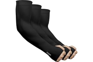 beister Manchon Bras Homme & Femme (3/6), Anti UV Protection UPF 50+ Manche de Bras Avec Trou pour Le Pouce Refroidissement Antidérapants Manchette Gaming, Cooling Sport Compression Arm Sleeves