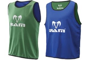 RAM SPORTS Ram Rugby Reversible Training Bibs - Set of 10 Bibs - 4 Sizes - 2 Colours