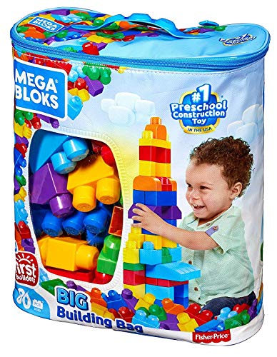 Mega Bloks Sac bleu, jeu de blocs de construction, 80 pièces, jouet pour bébé et enfant de 1 à 5 ans, DCH63 – Image 9