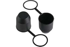 QUIIEOSKIA 2 STK Anhängerkupplung Abdeckung, Kappe Anhängerkupplung, Schutzkappe Anhängerkupplung mit Halterung Sicherungsring, Universal Kugelabdeckung für 50mm Auto Wohnmobil Kugelkopfschutz