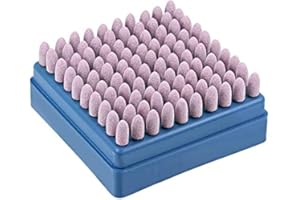 Utoolmart 3mm Abrasive Stone Points Tapered Corundum Grinding Head Polishing Wheel Bit 1/8 Inch Shank 1box