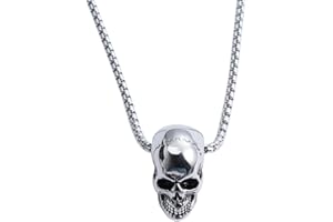 HOLIBANNA 1pc Skull Necklace Titanium Steel Pendant Retro Gothic Design Unique Present for Halloween Special Occasions Lightweight