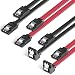 Produktbild Inateck SATA Kabel, SATA 3 SSD/HDD Datenkabel mit 6 Gbit/s Datenübertragungsrate, Stecker: gewinkelt zu Gerade und Gerade zu Gerade, 48 cm, Rot