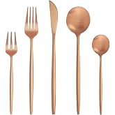 Bestdin Silverware Set for 6 People 30 Pieces Rose Gold Silverware Cutlery Set with Knife Fork Stainless Steel Flatware Dishw