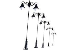 SHARPLACE Non-brand 5 Piezas Modelo de Lámpara de Tren de ferrocarril Poste de Luces de Calle Escala farola Arquitectura de Calle 3V Luces LED Poste de lámpara - 1:150