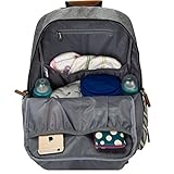 lekebaby Wickeltasche Rucksack mit Windel Bärendesign Matte für Mom und Dad, grau - 4