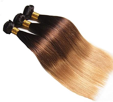 VKHair Real Human Remy Hair Bundles Ombre Natural black to blonde 1B/4/27# Brazilian Virgin Remy Hair Extensions Silky Straight 1 Bundle 100gram 16"