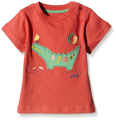 Kite Baby-Boys Crocodile Round Collar Short Sleeve T-Shirt, Red, 3-6 Months