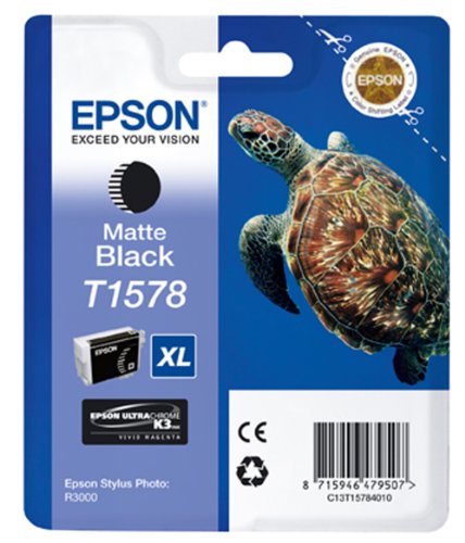 Epson T1578 Tintenpatrone Schildkröte, Singlepack, matt schwarz