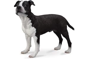 Collecta-American Staffordshire Terrier Deqube Animales Figura de colección, Color Negro, 3.7"" L x 2.7"" H (88610)