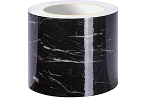 VisitRyl Frises Autocollantes DéCoratives Bordure De Papier Peint Frise Murale Adhesive Pour Cuisine, Salle De Bains,Chambre DéCoration Murale Obsidienne 15cm X 500cm