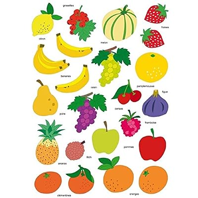 MegaCrea DIY Gommettes Fruits - 46 pièces - 2,2 à 4 cm