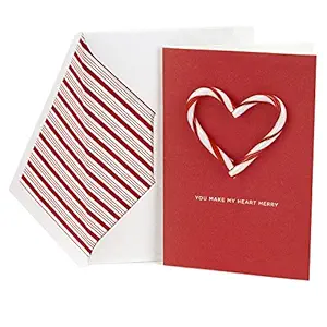 Hallmark Signature Holiday Greeting Card (Candy Cane Heart)