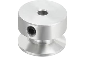 PATIKIL V-Belt Pulley, 4mm Fixed Bore 20mm Outer Dia Single Groove Pulley Wheel Aluminum Alloy V-Groove Drive Pulley for Motor Shaft 1-3MM PU Round Belt