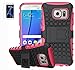 Produktbild ISENPENK Samsung Galaxy S7/S7 Duos/G930F(2016) Hülle und Panzerglas/Schutzfolie,TPU+PC Slim Silikon Tough Rugged Dual-Layer Hardcase with Built-in Kickstand Schutzhüllen,Wasserdicht Shockproof Anti Slip Protection Stand Case Tasche für Samsung Galaxy S7/S7 Duos/G930F(2016)5.1Zoll-[rosa]+Panzerglas