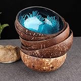 cuenco para dejar llaves Multifuncional - Procesado desde la carcasa de coco natural, se puede utilizar para caramelos. También se puede utilizar para colocar tus abalorios, ahorra mucho espacio para tu mesa.