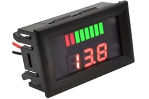 ARCELI Medidor de voltaje de medidor de voltaje de medidor de voltaje de LED de motocicleta marina LED 12V-60V (rojo)