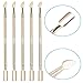 Elite99 Nail Perfection Steel Dual Pusher Cuticle Remover Stainless Steel Double End Manicure Pedicure Nails Cleaner Scraper Tool Gold 5PCS
