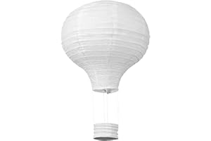 LWMLWM Farolillo de papel, globo de aire caliente, farolillos decorativos, pantalla de lámpara, color blanco, estilo clásico de bambú, para bodas, fiestas de cumpleaños (30 cm)