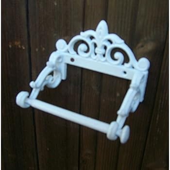 WC-Rollenhalter, Toilettenpapierhalter, Gusseisen, Landhaus, weiss