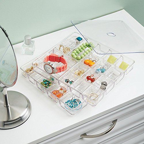 InterDesign 60930EU Linus mehrstufiger Schmuckkasten Small, transparent - 2