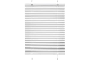 Victoria M. Indiva Lite Tenda Plissettata per Porte e Finestre Montaggio Senza Foratura con Supporto Klemmfix, 40 x 100 cm, Bianco