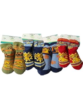 Disney Der König der Löwen Baby Socken 4er Pack - The Lion King - Lach mit Simba - Blau/Rot/Kaki/Mehrfarbig