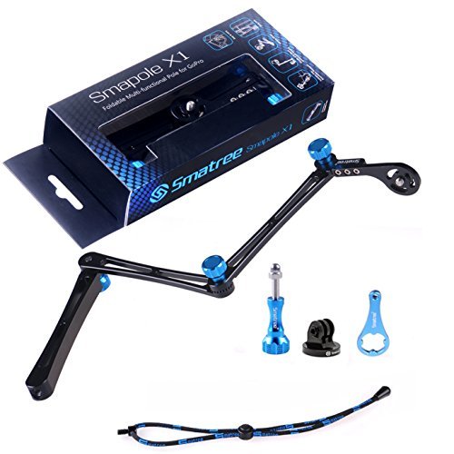 Smatree X1 Palo Selfie Stick Multifuncional Plegable para GoPro Hero 2018, Hero 6/5/4/3+/3/2/1/Fusion/Session, Ricoh Theta S, 4K Cámaras Deportiva de Acción, Cámaras Compactas - Azul