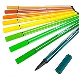 Cada pluma de punta de fibra premium escribe una línea media de 1,0 mm para una aplicación uniforme de tinta.