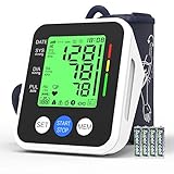 Blood Pressure Monitor, AUCEE Digital Automatic Upper Arm Blood Pressure Monitor and Heart Rate Pulse with Wide-Range Cuff for Home Use, 2 x 99 Memories, Large 3.5 inch Three-Color Backlight Display