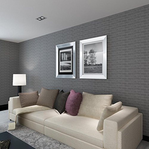 Preisvergleich Produktbild Transer® DIY PE Schaum 3D Tapeten Wandaufkleber, Lebensechter Prägeartiger Ziegelstein, Weiches Anti-Kollisions-Kind, Rauschunterdrückung Modernes Zimmer Dekor, 60 x 30 x 0,8 cm (Grau)