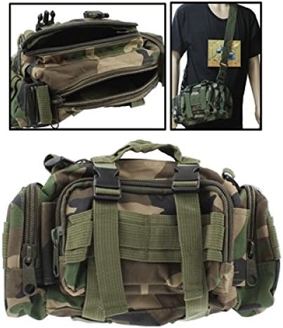Utility Nylon Waterproof Molle Tactical Camouflage 3-Way Carrying (Waist / Shoulder / Hand) Camera Pouch Bag with Detachable Strap