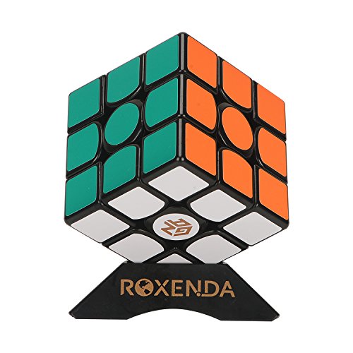 Roxenda Gan 356S V2 (Lite) 3x3 Smooth Magic Cube Ganspuzzle Speed Cube Puzzles Black with Cube Stand and Bag