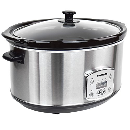Syntrox Germany Digitaler Edelstahl Slow Cooker 6,5 Liter mit Warmhaltefunktion - 3