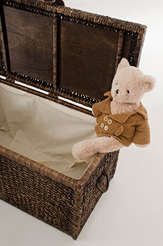 VIVANNO Elegante Truhe Wäschetruhe aus Wasserhyazinthe „Lea“, Braun,84cm - 5