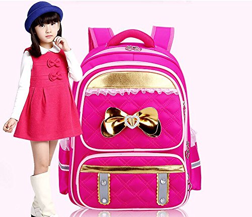 Puretime Girls Cute Pu Leather School Backpack Satchel Travel Bag Princess Style