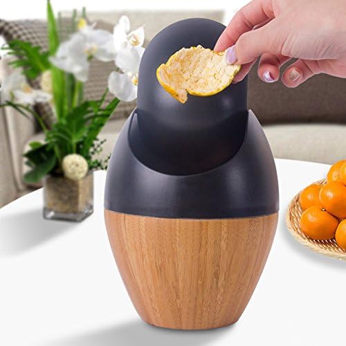 Bamboo simple desktop trash bin/trash can with lid/household use,living room,bedroom,lid type trash cone-A