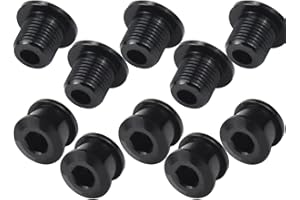 OLINNER 5 Pcs Single Chainring Bolts Bicycle Crankset Screws Bike Crank Bolt Chainwheel Bolt Bike Crank Arm Bolt Cycling Disc Screws Aluminum Alloy Chain Ring Bolts Nut for Road Bike Mountain Bike MTB, Black