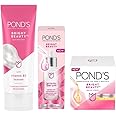 Pond's Bright Beauty Regime combo for nourished, spot-less glowing skin with Vitamin C, Vitamin B3 |Facewash, Serum, Day Cream|For all skin types