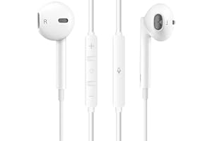 KOGWJTE In-Ear Headphones for Phone, Hi-Res Extra Bass Earphones, HiFi-Audio Stereo Noise Isolating Earbuds with Mic+Volume Control Compatible with Phone 14 Pro Max/13/12/Mini/SE/11/XS Max/X/XR/8 Plus/7